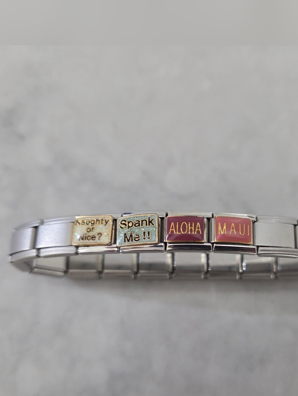 Silver Italian charm bracelet with 4 charms